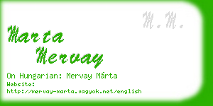 marta mervay business card