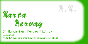 marta mervay business card